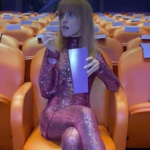 ANNA SUI Snakeskin Sequin Tights In Ruby Multi Sz S NWT $310 - Picture 10 of 11